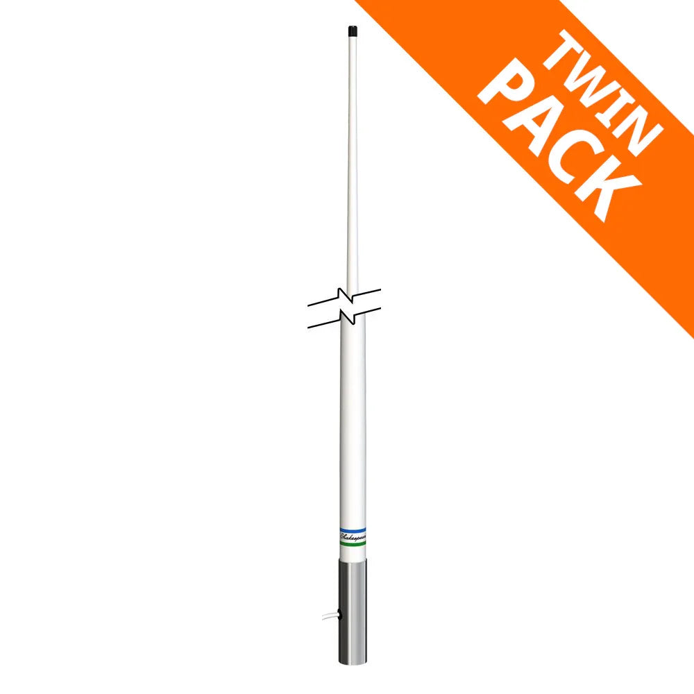Shakespeare 427-S 1.5m 5ft VHF Marine Antenna 3dB Gain White Fiberglass 2-Pack