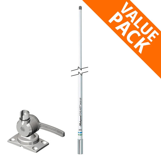 Shakespeare Galaxy 1.2 m (3.9 ft) VHF Antenna + 6187 Mount | 4Boats