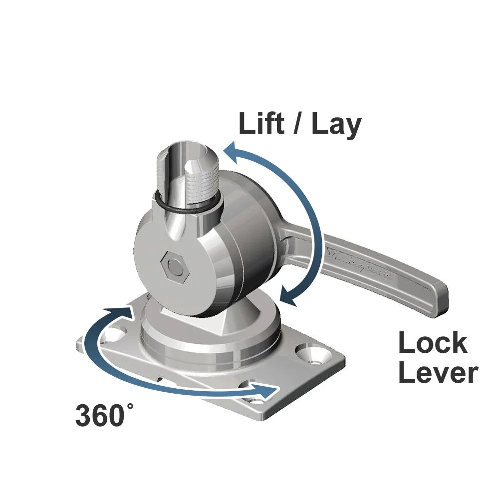 Shakespeare 6187 Stainless Steel Low Profile Ratchet Mount | 4Boats