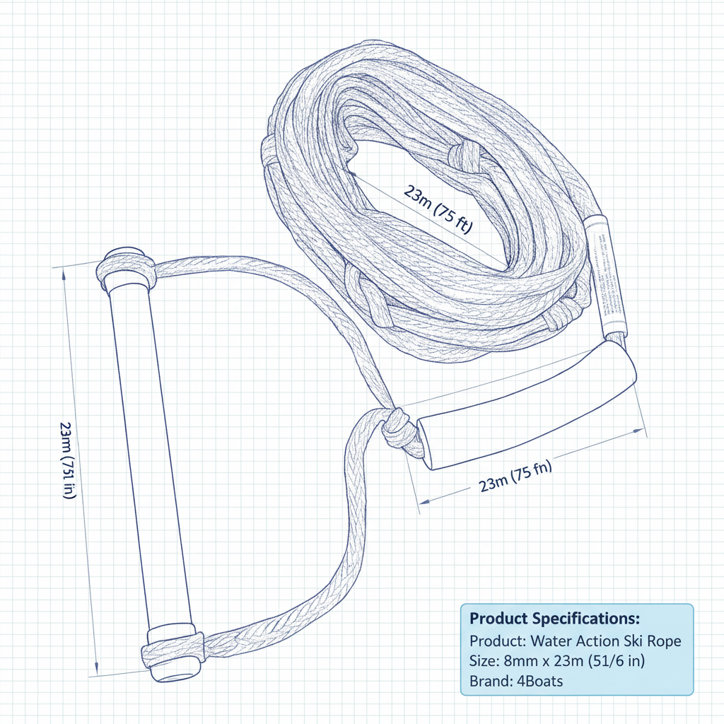 Water Action Ski Rope 8mm x 23m (5/16 in) | 4Boats