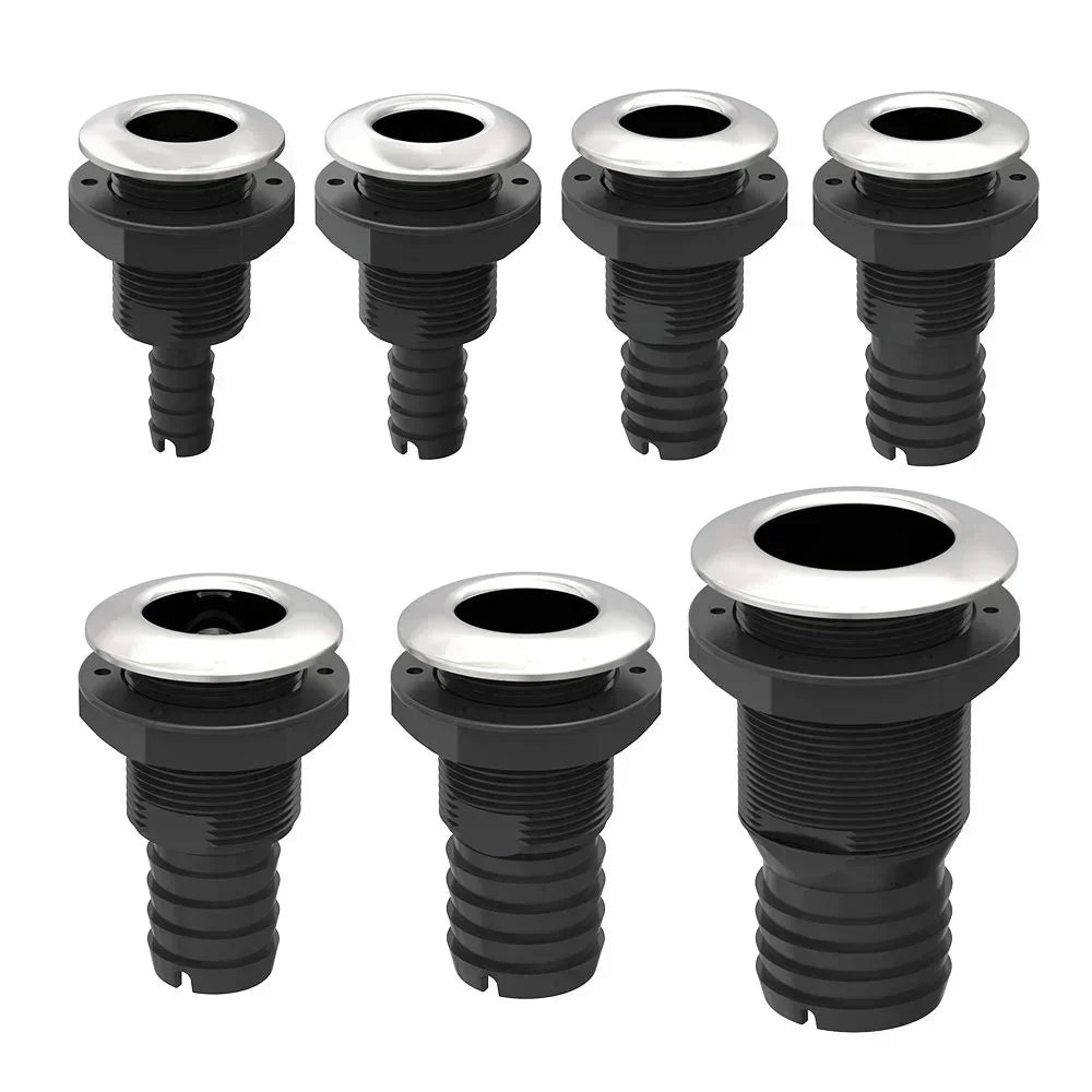 Seaflo Hybrid Thru-Hull Black Composite/Stainless 19 mm