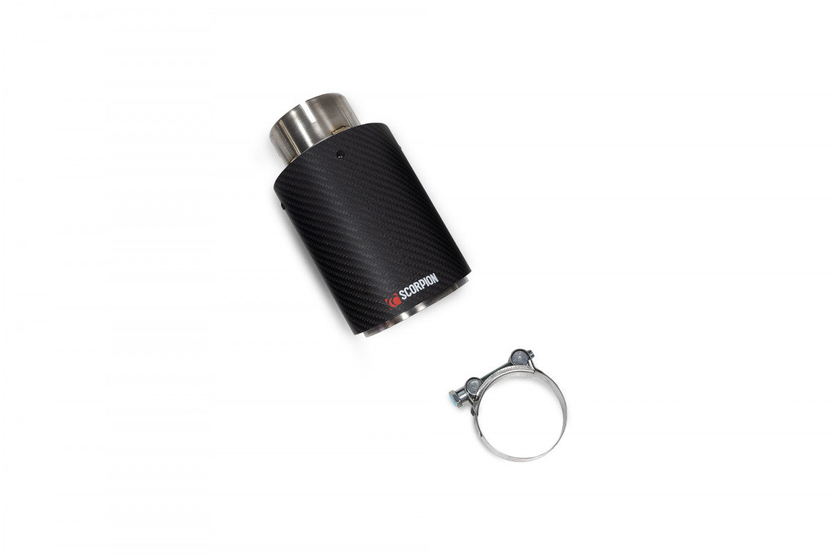 SCORPION EXHAUSTS - REPLACEMENT CARBON ASCARI TIPS FOR SCORPION EXHAUST - SINGLE 90MM