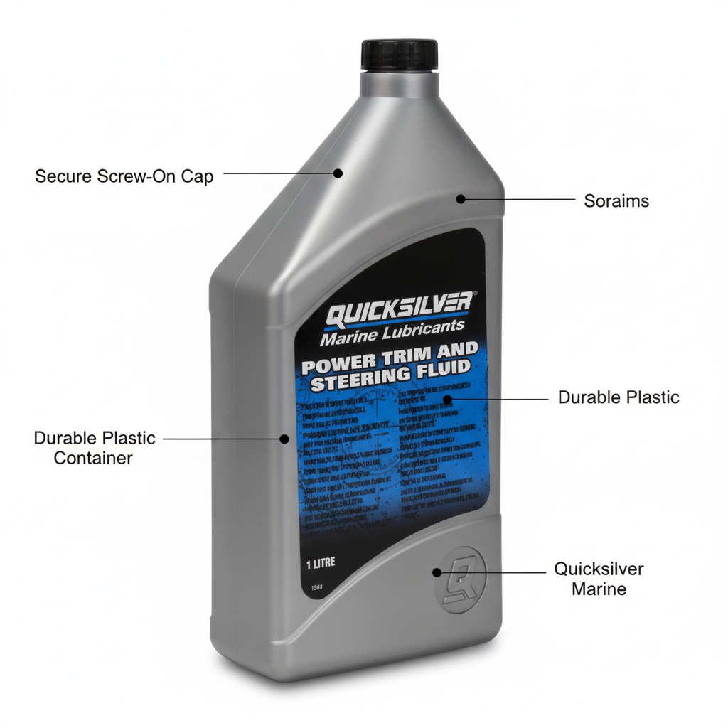 Mercury Quicksilver Power Trim & Steering Fluid 8oz 92-858074K01 Marine Grade