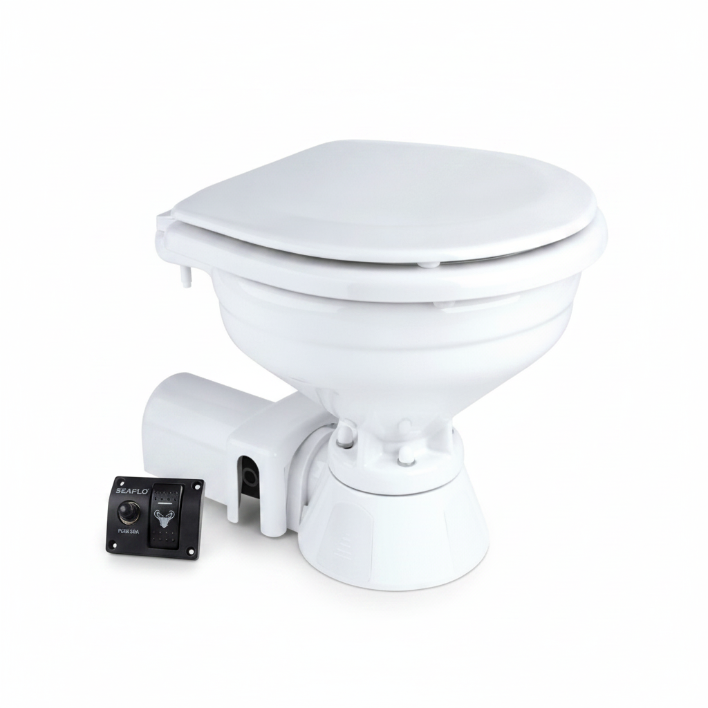 SEAFLO 12V Electric Marine Toilet Regular Size Ceramic Bowl SFMTE1-01-R Boat RV