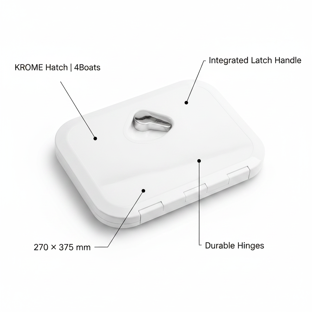 Nuova Rade Krome Marine Hatch White 270x375mm UV Resistant Boat Access Cover