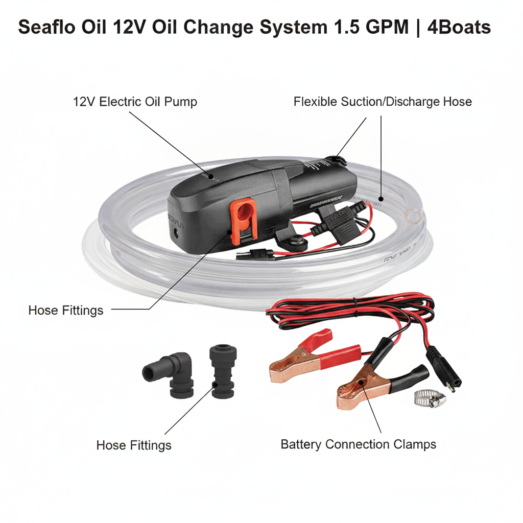 SEAFLO 12V Oil Change System 1.5 GPM Portable Marine Pump Kit SFOCS1-015-02
