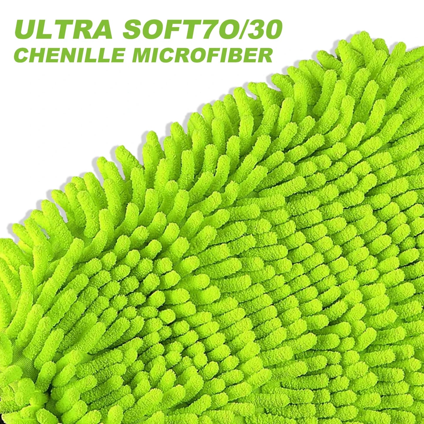 Car Wash Mitt, Microfiber Towels For Cars and Absorbent for Car,Truck, SUV, Motorcycle, Green (2 Pack)