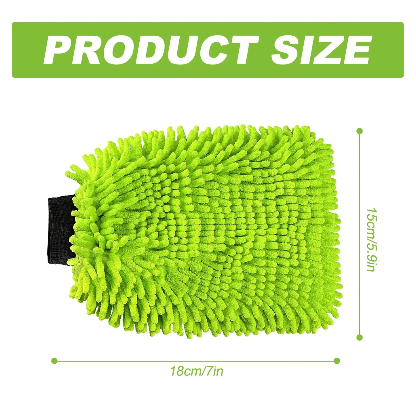 Car Wash Mitt, Microfiber Towels For Cars and Absorbent for Car,Truck, SUV, Motorcycle, Green (2 Pack)