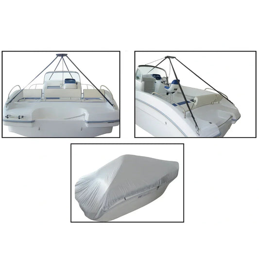 Deluxe Boat Cover Support System Combo 14-16ft 427-488cm Anti-Sag Pole & Straps