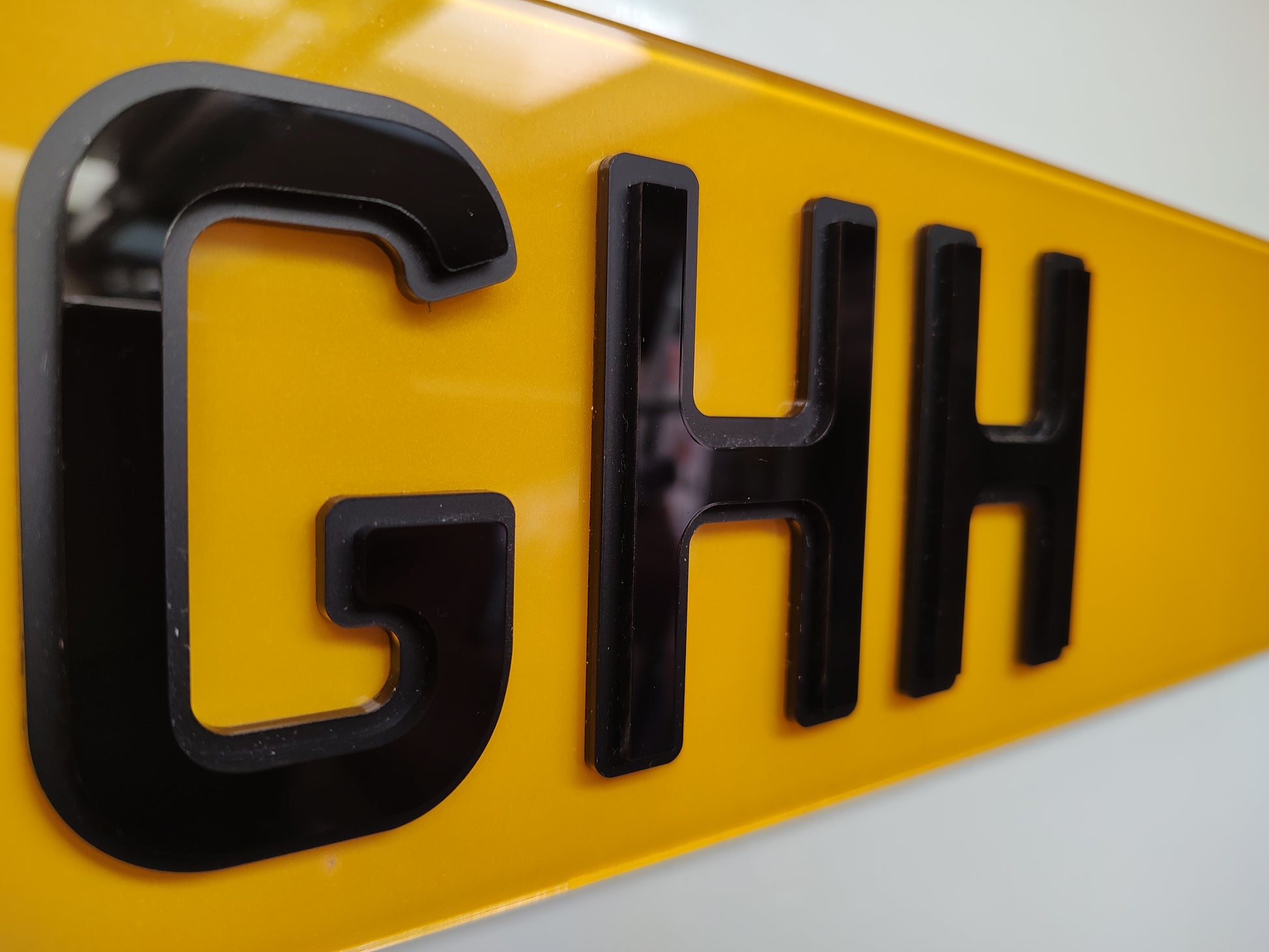 Matte lower gloss upper Pyramid , Leigh, Bolton, Wigan number plate maker, number plate supplier, number plate bulk wholesale supplier