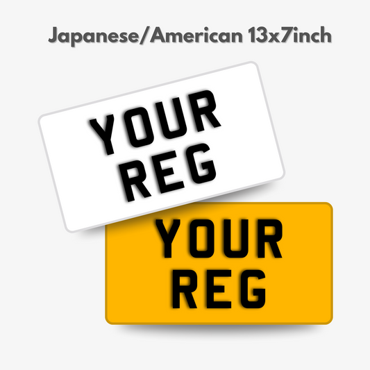 Japanese Import Number Plate 13"x7" Rear Front