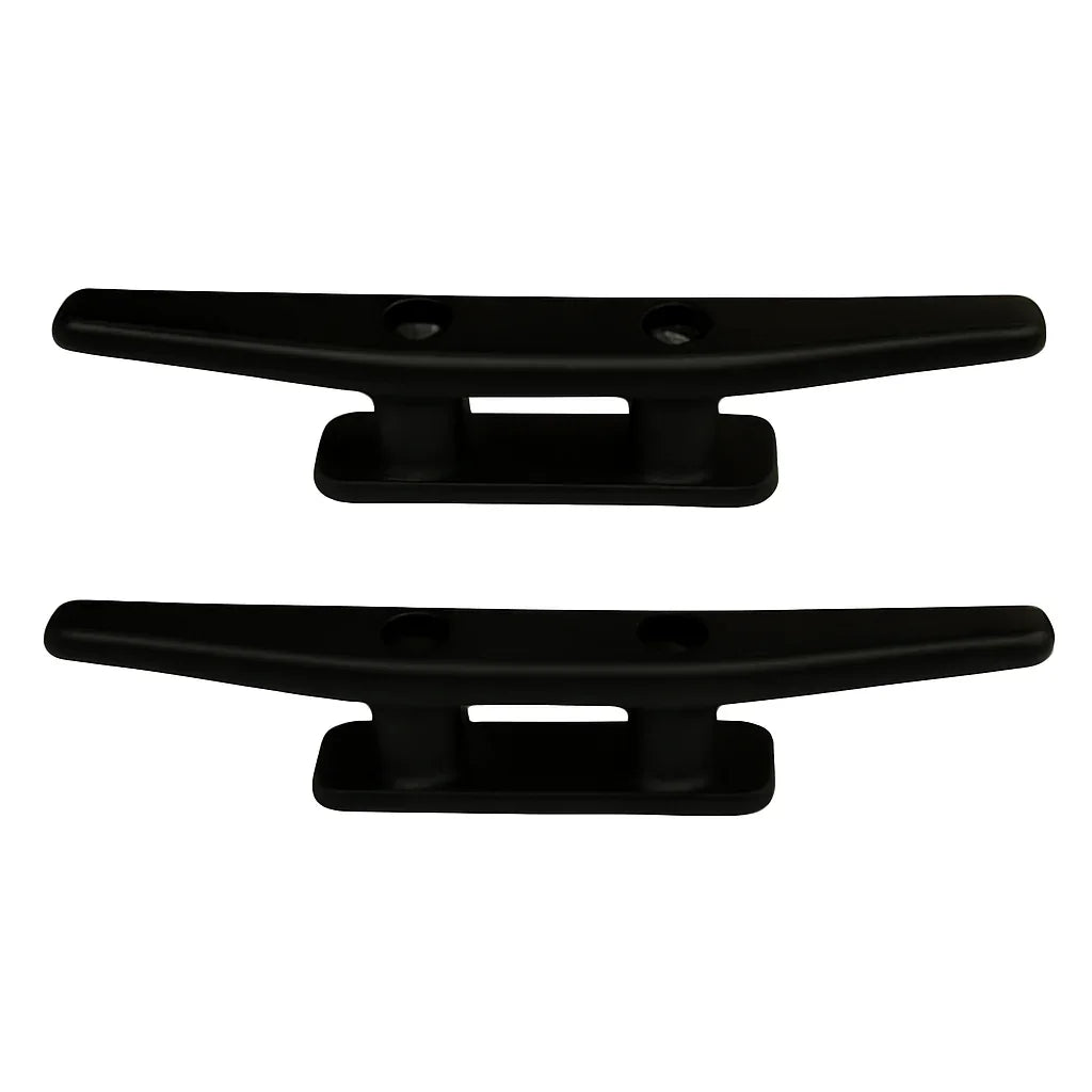 Black Nylon Plastic Marine Cleat 180mm (7") - UV Resistant Boat Mooring Bollard