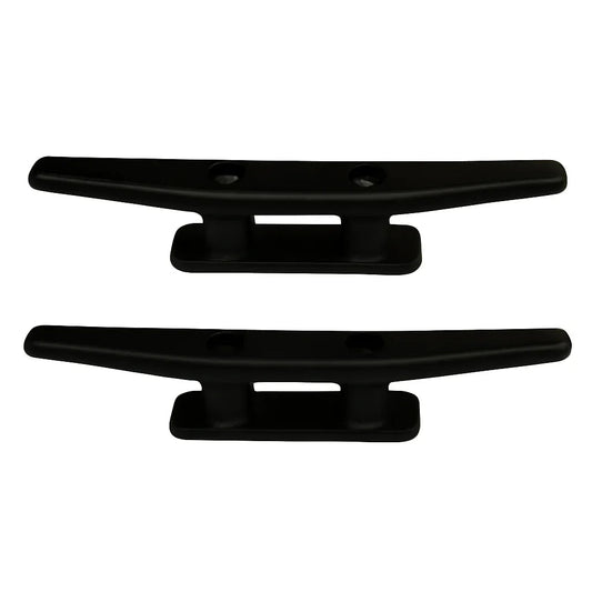 Black Nylon Plastic Marine Cleat 180mm (7") - UV Resistant Boat Mooring Bollard