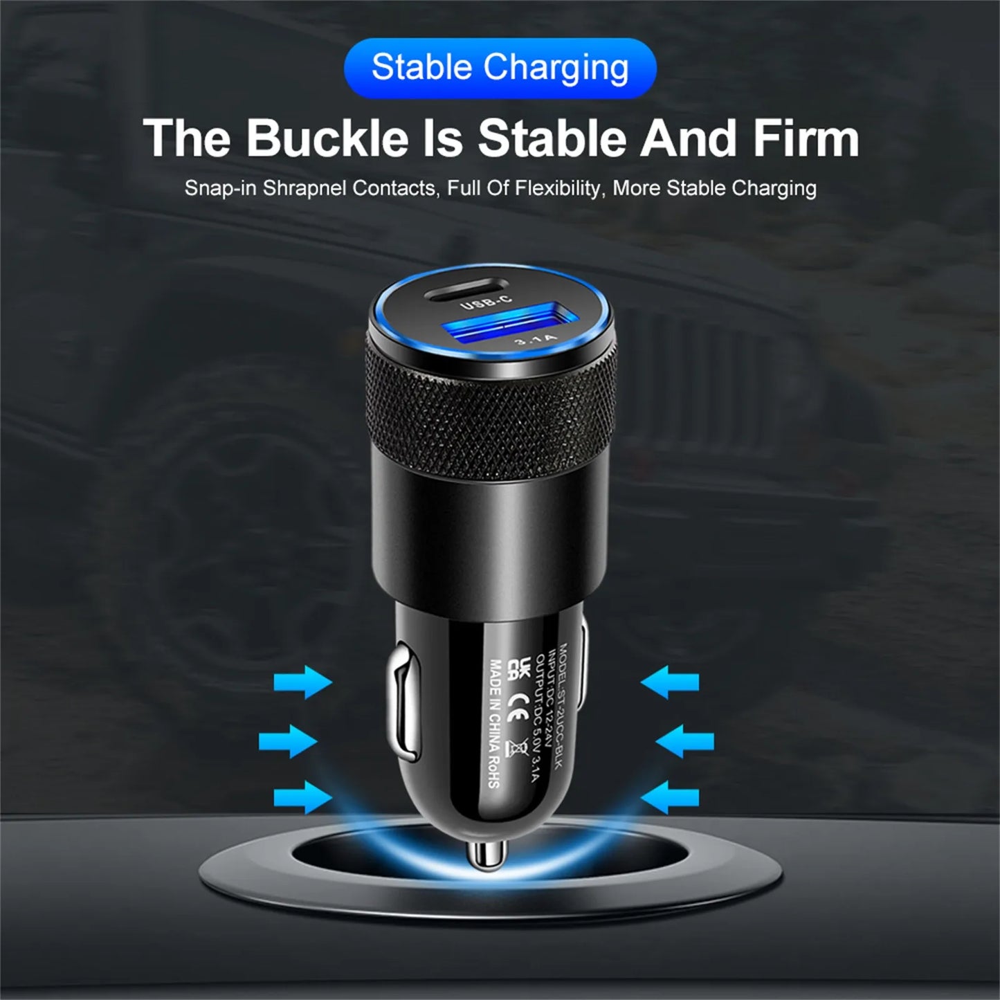 Multifunctional Car Charger – Compact and Stable Charging Solution for Multiple Devices