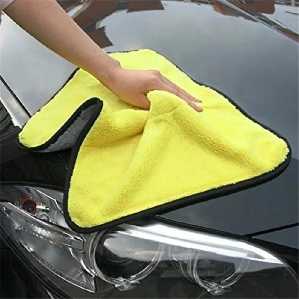 6/2pcs Microfiber Cleaning Towels Thickened Extra Soft High Water Absorption Plush Drying Car Washing Clothes Car Accessories
