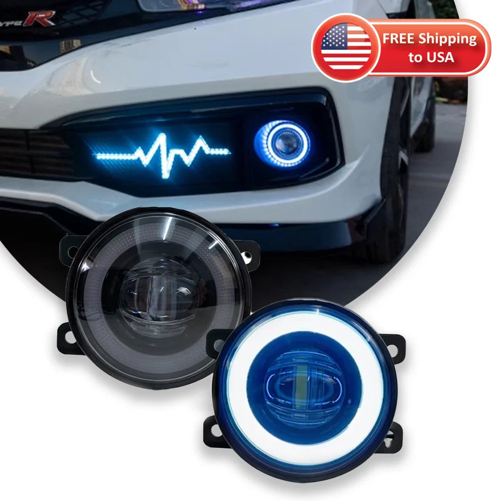 Car Parts Angel Eye Fog Lights – Dynamic Daytime Running Lights with LED Bulb