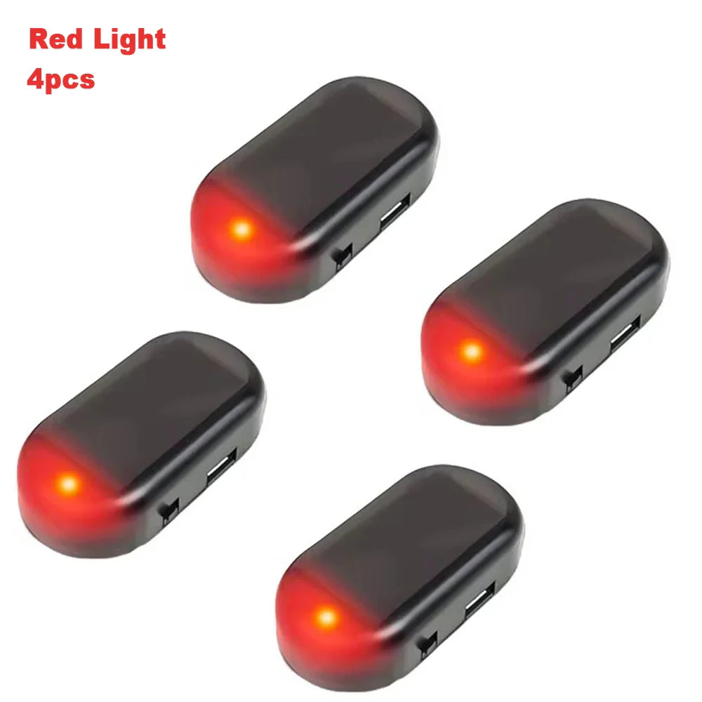 Solar Powered Car Fake Security Light Simulated Dummy Alarm Wireless Warning Anti-Theft Caution Lamp LED Flashing Imitation