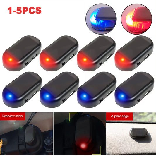 Solar Powered Car Fake Security Light Simulated Dummy Alarm Wireless Warning Anti-Theft Caution Lamp LED Flashing Imitation