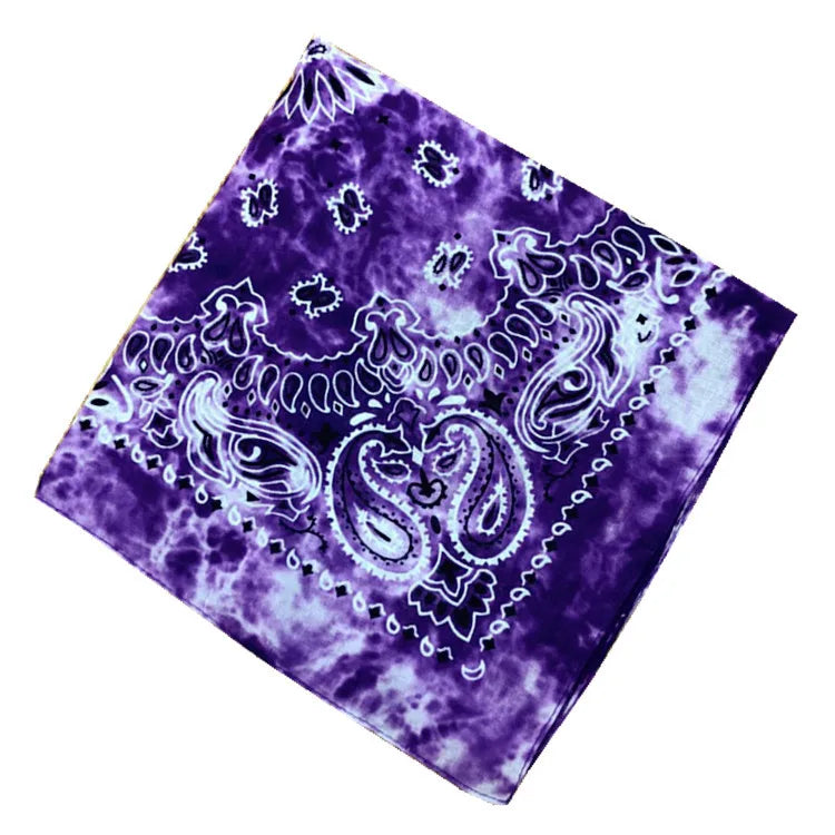 Unisex Men Women Cotton Bandana Hairband Cowboy Mens Biker Sports Headwear Wrist Hairwrap Single Sided Head Wrap Scarf Paisley