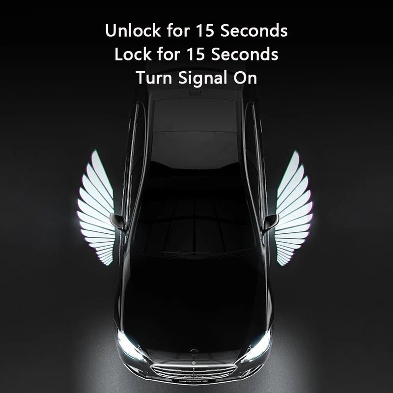 Car LED Puddle Door Lights – Universal Angel Wings Projection Lights for Side Mirrors