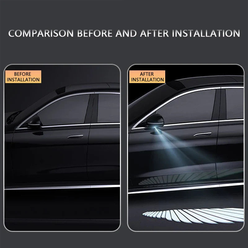 Car LED Puddle Door Lights – Universal Angel Wings Projection Lights for Side Mirrors