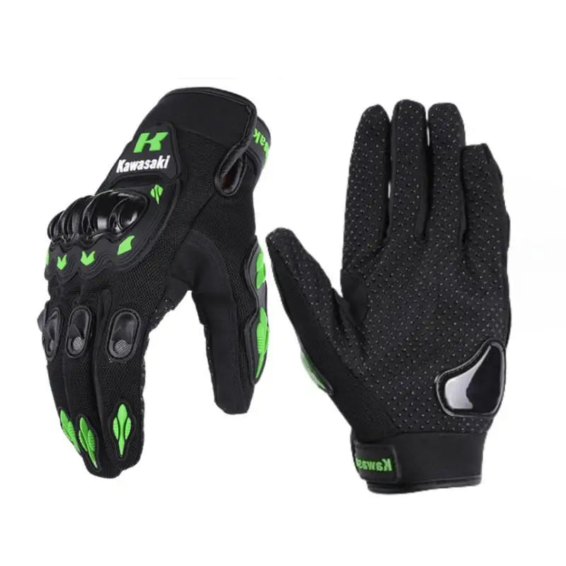 Kawasaki Breathable Full Finger Motorcycle Gloves Non-slip Wear-resistant Motocross Racing Gloves Moto Biker Gloves