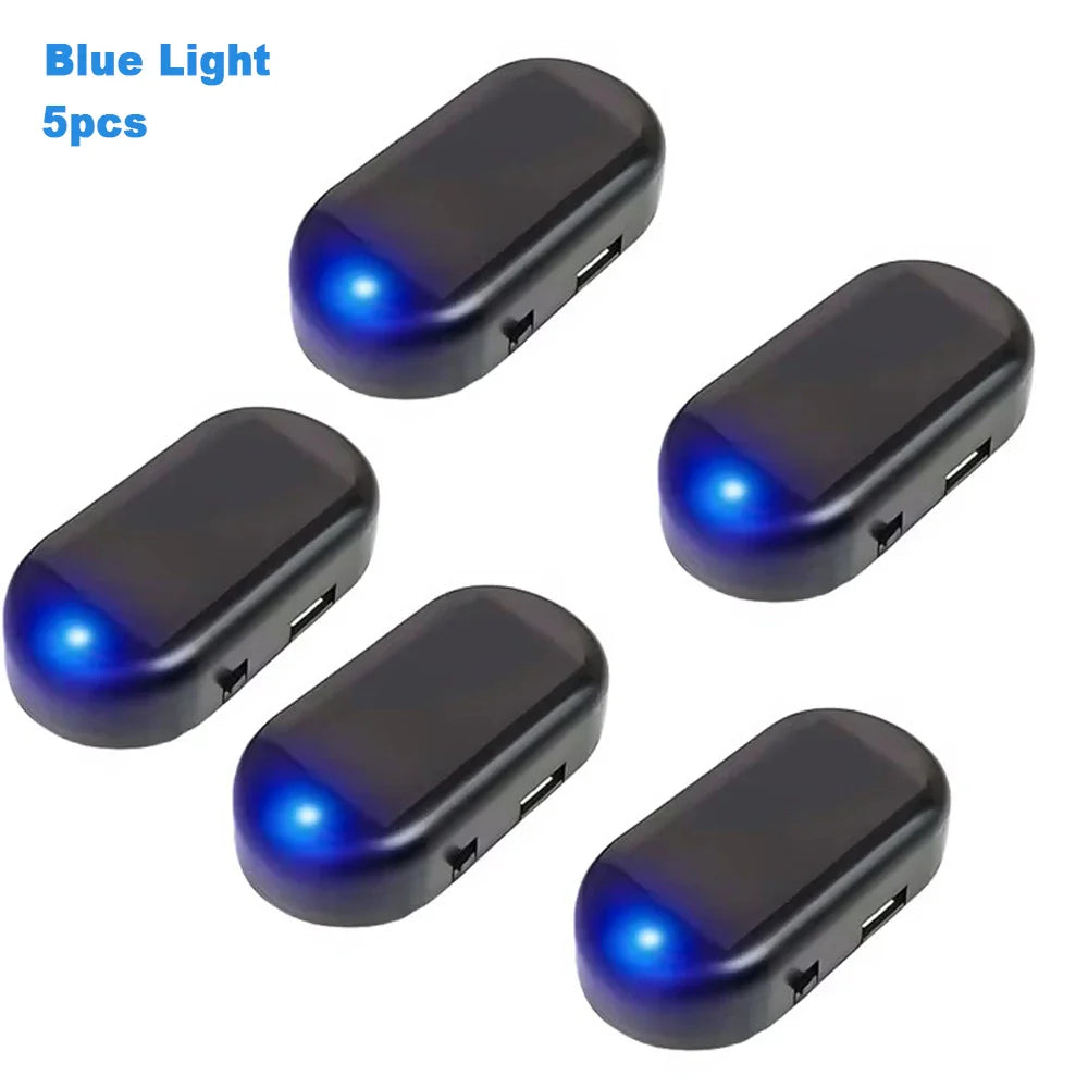 Solar Powered Car Fake Security Light Simulated Dummy Alarm Wireless Warning Anti-Theft Caution Lamp LED Flashing Imitation