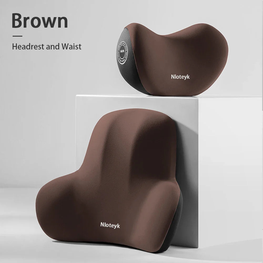 Car Neck Pillow Memory Foam Protection Lumbar Backrest Cushion Lumbar Cushion Car Headrest Seat Travel Interior Accessorie
