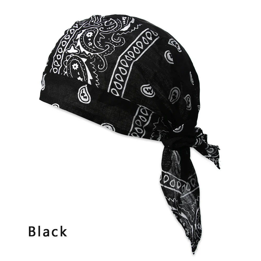 Unisex Adult Satin Long Tail Doo Rag Durag Bandanas Cap Pirate Hat Turban Men Hip Hop Headband Biker Headwrap Women Headwear