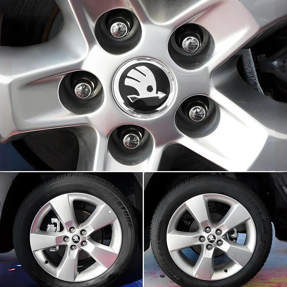 4Pcs Wheel Centre Cap Black 60MM Wheel Center Hub Cover Wheel Center Hub Cap for Skoda Octavia Fabia