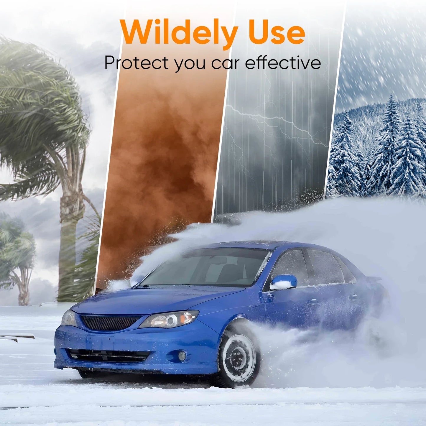 NEVERLAND Car Cover Full Exterior Covers 190T Polyester Taffeta BLACK Size XL 500x185x150CM