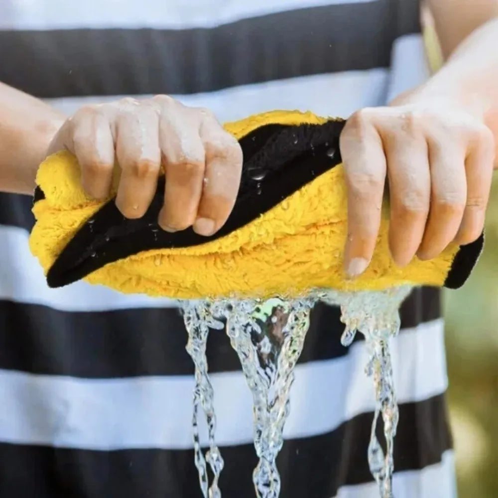 6/2pcs Microfiber Cleaning Towels Thickened Extra Soft High Water Absorption Plush Drying Car Washing Clothes Car Accessories