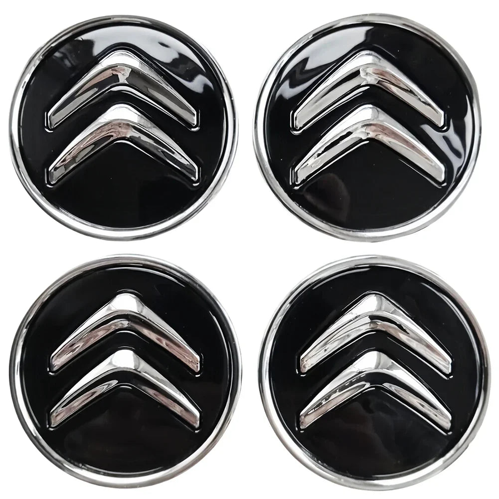 4/8Pcs 60MM Car Wheel Center Cap Replacement Black Wheel Centre Hub Caps Alloy Tire Rim Cover for Citroen C1C3C4 DS3 Most Models