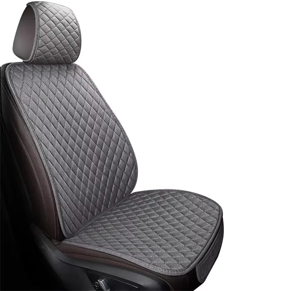 Universal Flax Car Seat Cover Front Rear Cushion Comfortable Breathable Protector Mat.
