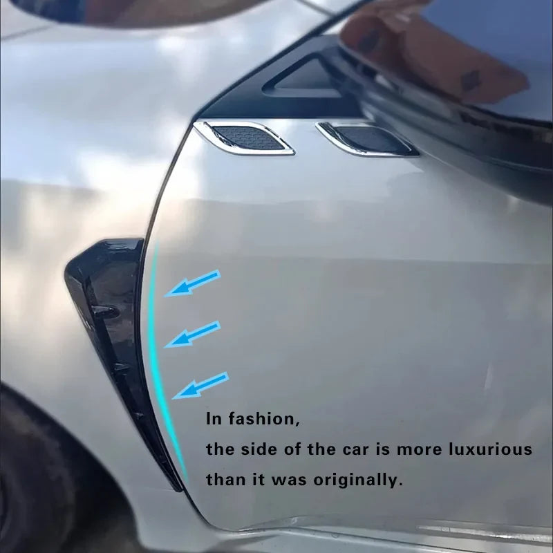 A Pair Car Side Fender Spoiler Wind Knife Side Gills Universal Air Vent Decorative Side Wing Stickers  Trim Accessorie
