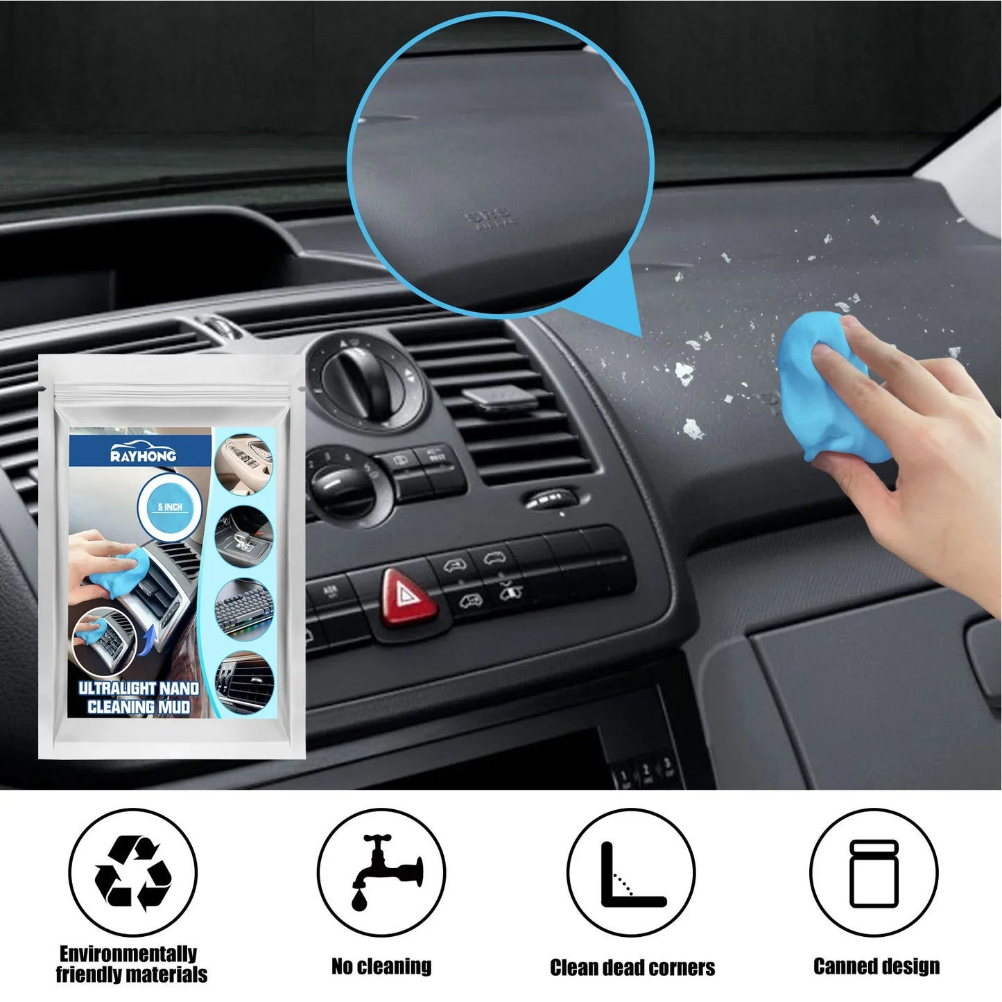 Car Dust Cleaning Mud Glue Car Interior Air Vent Dashboard Cleaning