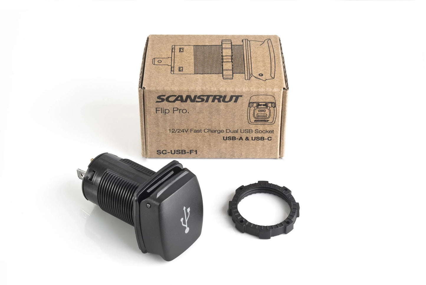 Scanstrut Flip Flip Flip Pro Fast Charge Dual USB Type | A & | 4Boats
