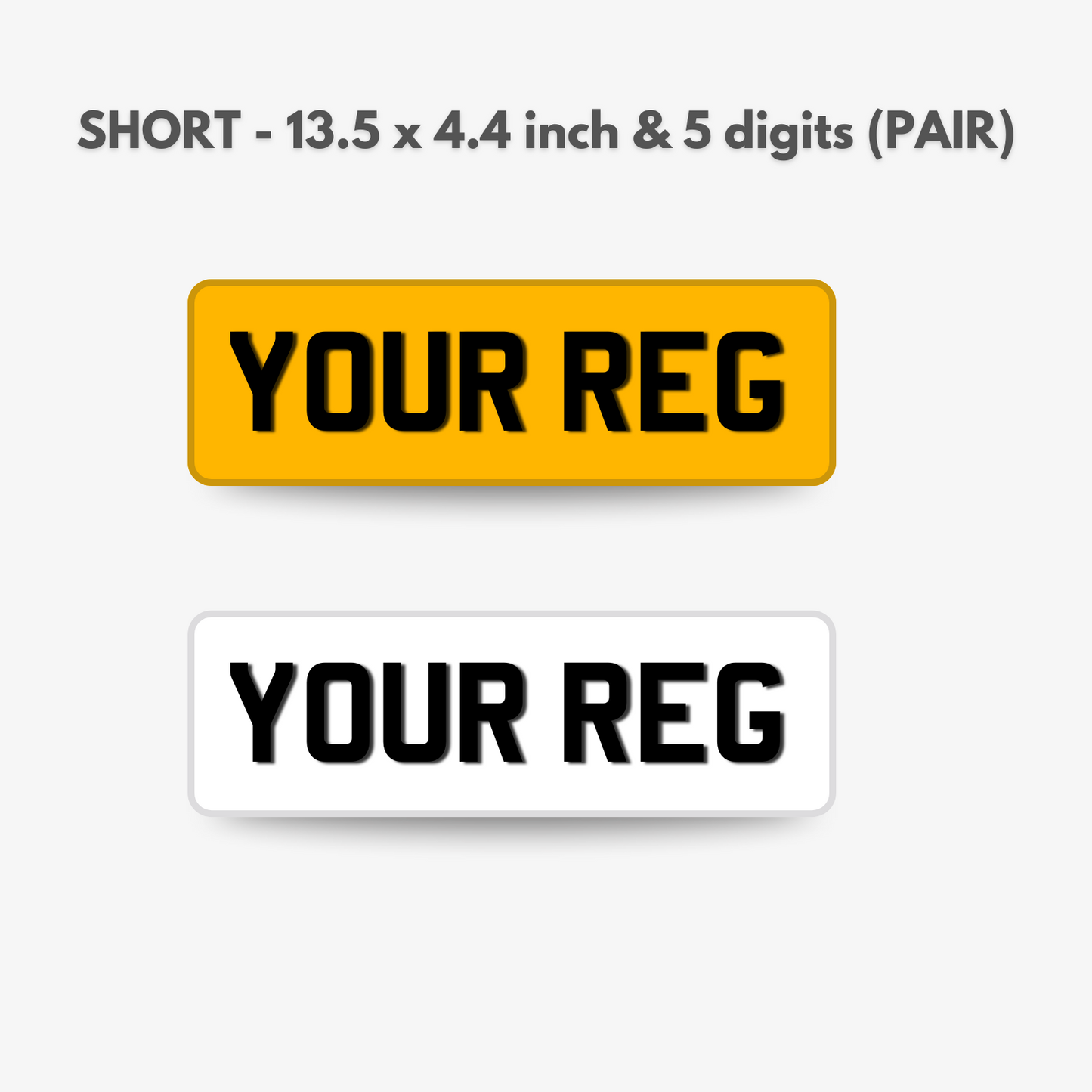 13.5inch short 5 digit number plate