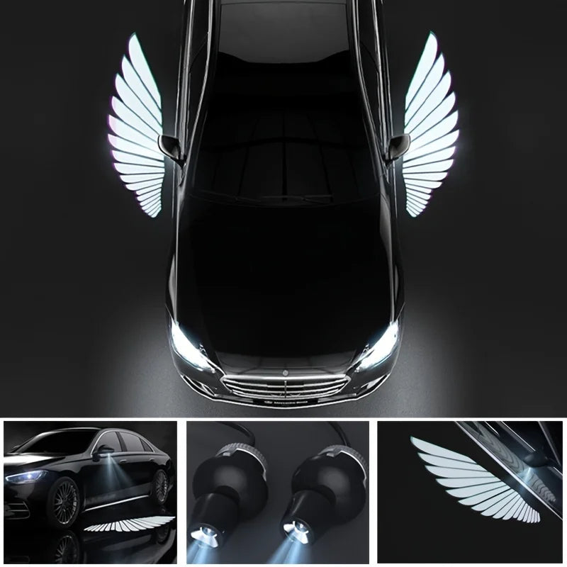 Car LED Puddle Door Lights – Universal Angel Wings Projection Lights for Side Mirrors