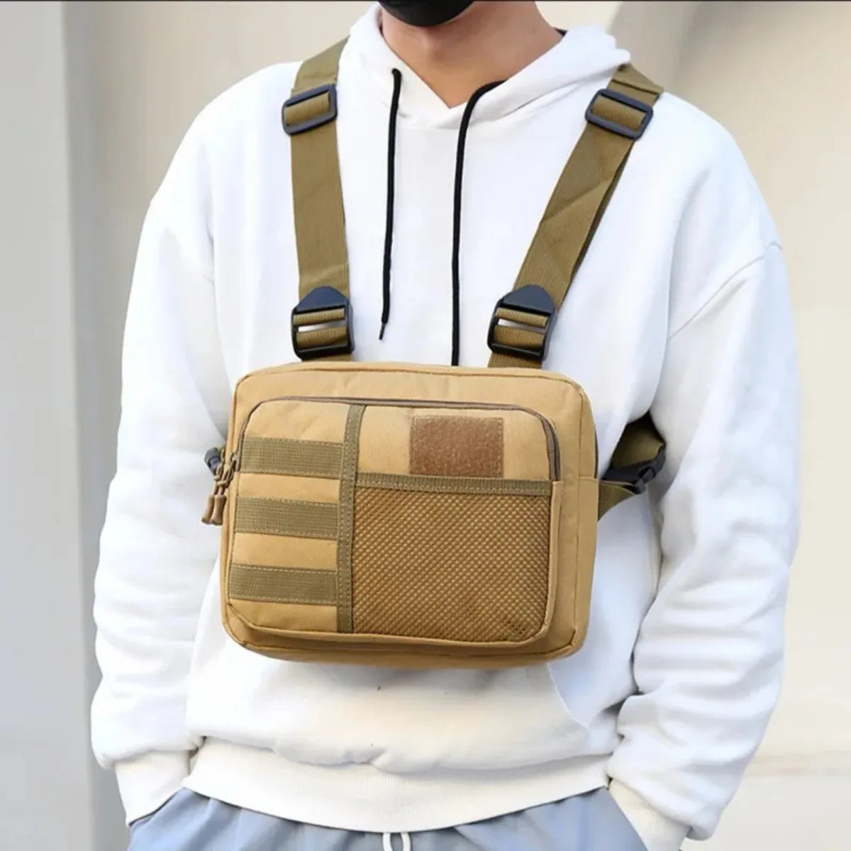 Multi-function Tactical Vest Unisex Chest Rig Bag Fashion Hip-hop Streetwear Chest Bags Waterproof Oxford Sport Backpack PH032