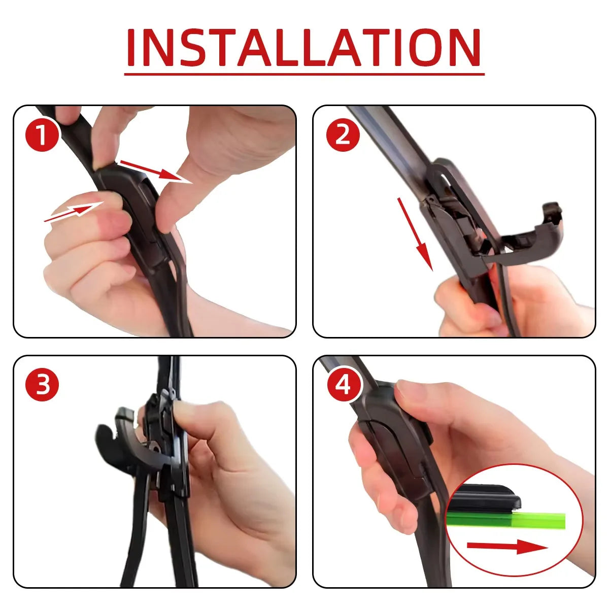 Car Windshield Wiper Blade J/U-Shaped Universal Windshield Wiper Natural Rubber Accessories 14"15"16"17"18"19"20"21"22"24"26"