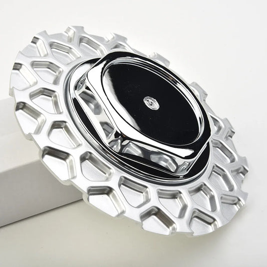 1pc Wheel Center Cap Silver 6.18 Inch/2.05 Inch 157 MM/52 MM Wheel Center Hub Cap Flower Pattern Personalized Tire Hub Sticker