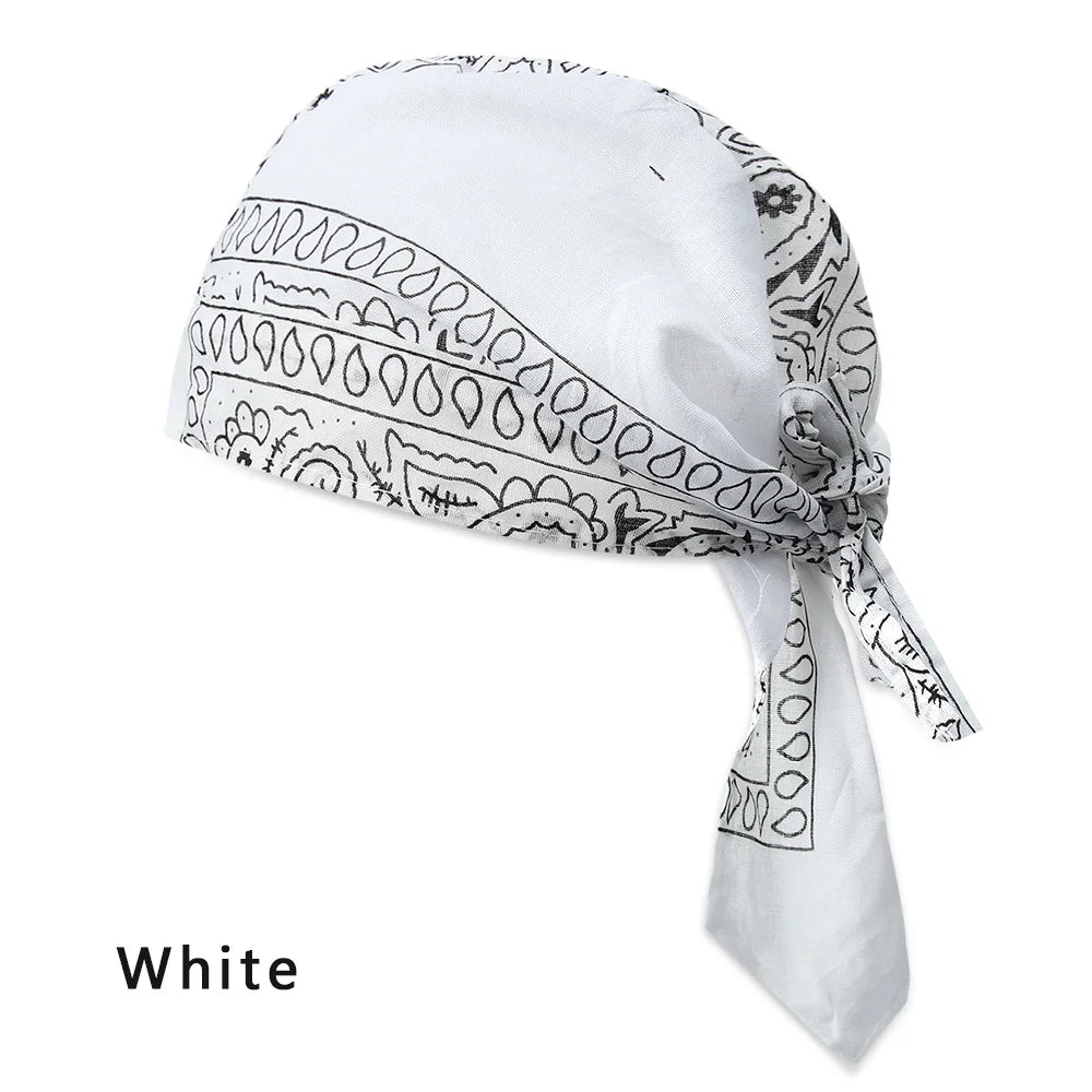 Unisex Adult Satin Long Tail Doo Rag Durag Bandanas Cap Pirate Hat Turban Men Hip Hop Headband Biker Headwrap Women Headwear