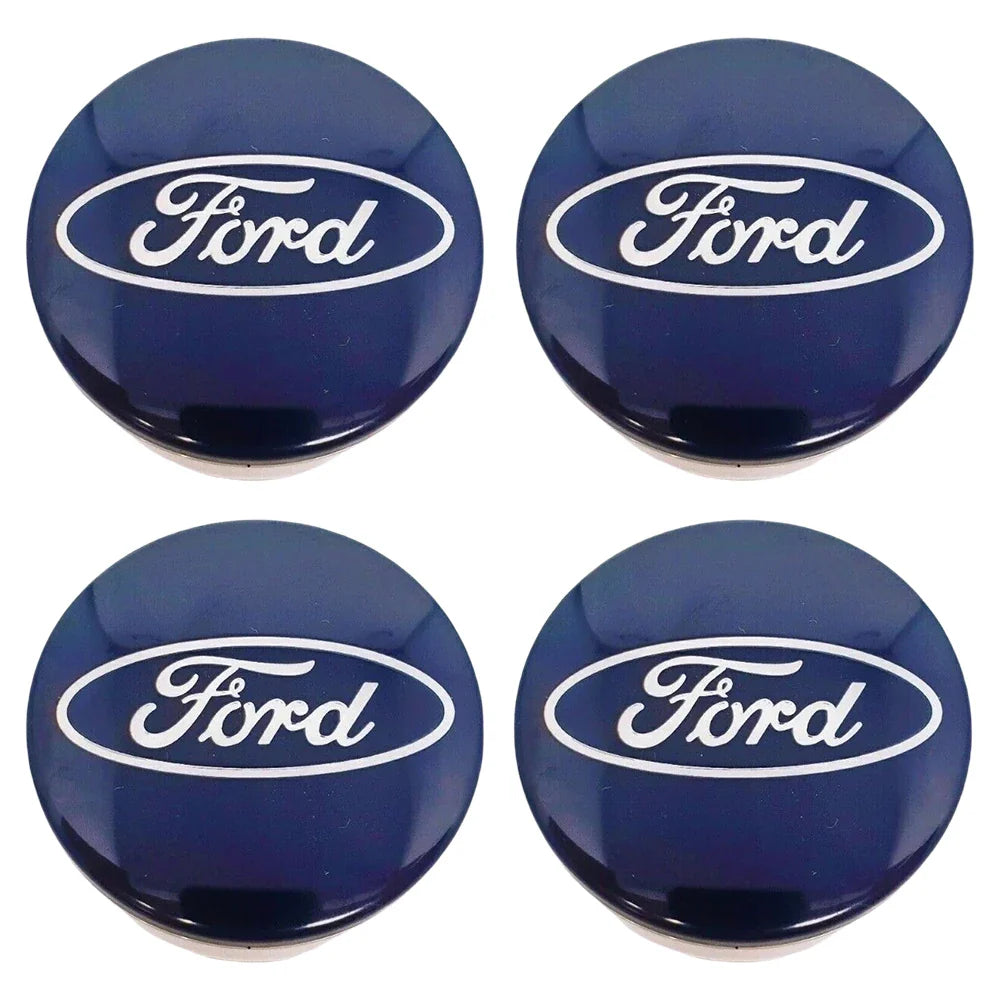 4 X 54MM Wheel Centre Caps Set Hub Centre Rim Cover Badge Blue Center Wheel Cap Kit Fit For Ford Most Models