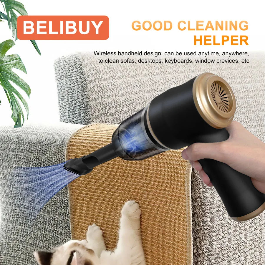 BELIBUY Portable Wireless Cleaner Air Gun Car Wash Supplies Powerful Vacuum Cleaner