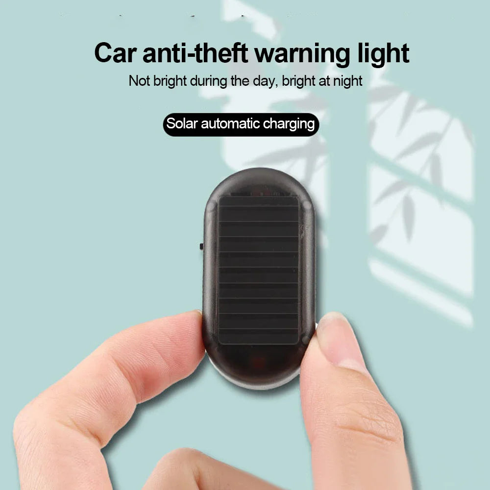 Solar Powered Car Fake Security Light Simulated Dummy Alarm Wireless Warning Anti-Theft Caution Lamp LED Flashing Imitation