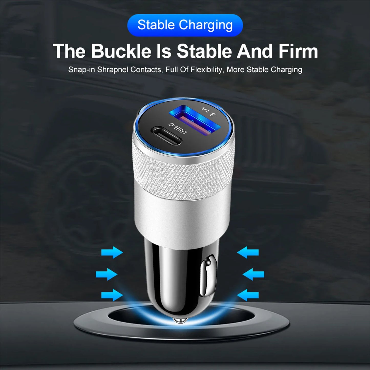 Multifunctional Car Charger – Compact and Stable Charging Solution for Multiple Devices