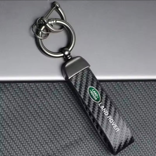 Carbon Leather Keyring Men Women Luxury Car Keychain For Land Rover Defender Freelander Discovery 2 3 4 L322 Range Rover Sport