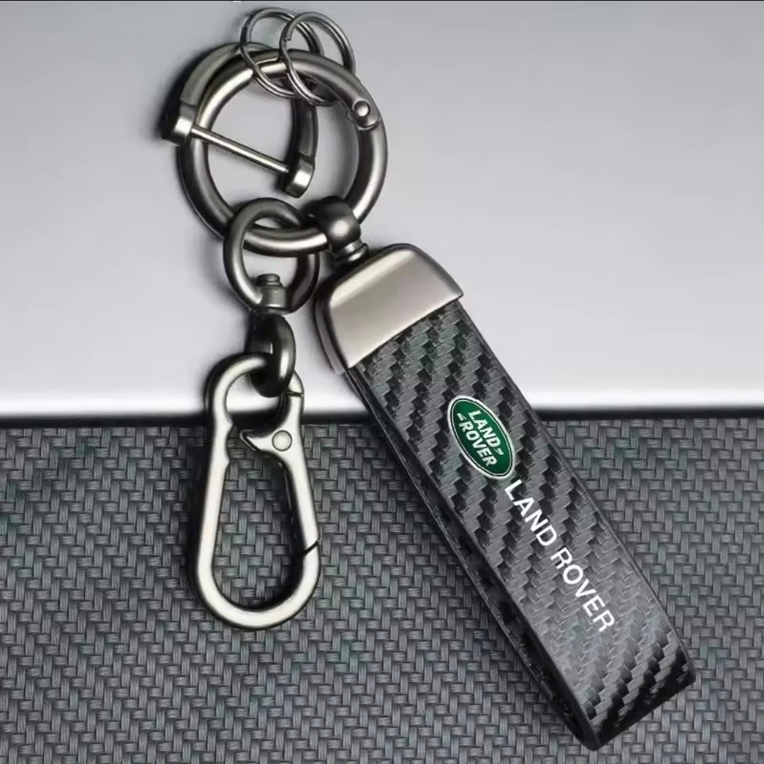 Carbon Leather Keyring Men Women Luxury Car Keychain For Land Rover Defender Freelander Discovery 2 3 4 L322 Range Rover Sport