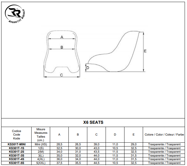Righetti Ridolfi X Seats Flat Bottom Seat